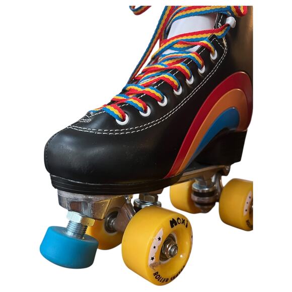 NEW Moxi Rainbow Rider Roller Skates Black Outside Size 5 - fits Women's 6-6.5 - Picture 3 of 7